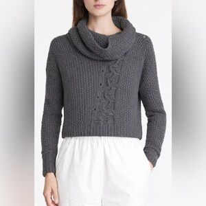Sarah Pacini Cowl Neck Knit Sweater One Size